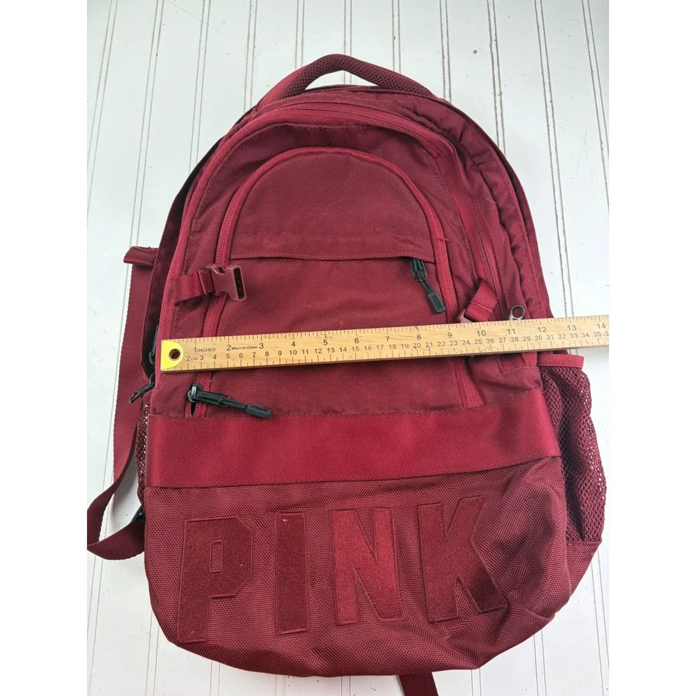 Victoria Secret PINK Collegiate Burgundy Maroon School Large Backpack Bag